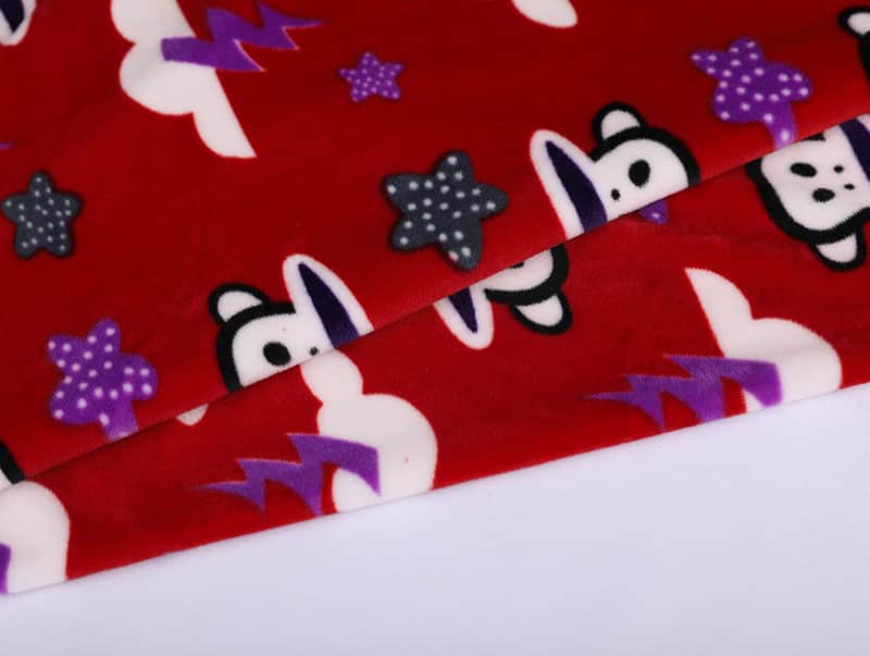 Hot Sale Print Pajama Polyester And Spandex Velvet  CX014