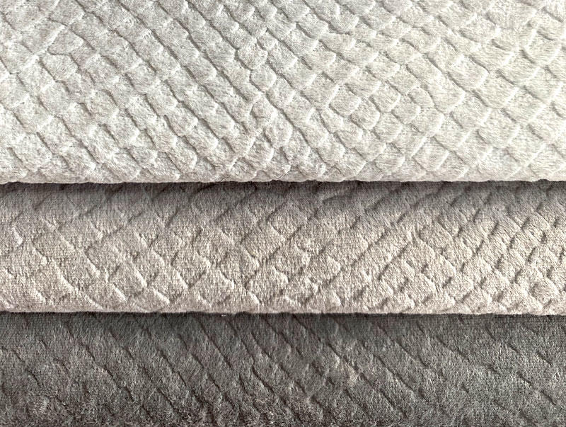 3D Embossed mosha velvet with lamination bonded sofa upholstery velvet fabric CX2309